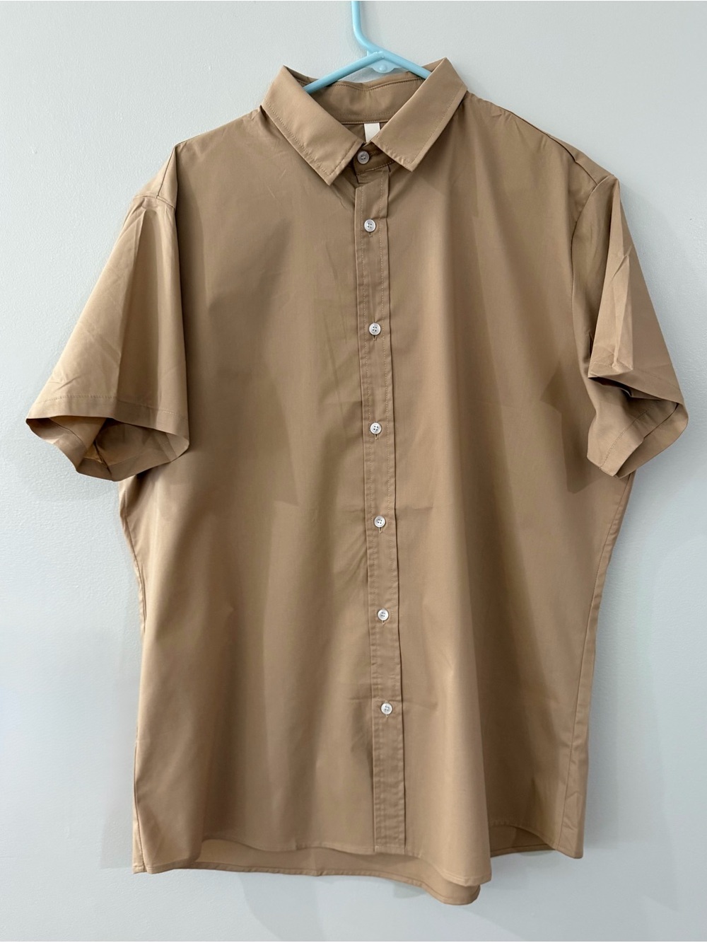 NWT Khaki Tan Men's XL Short Sleeve Button Down Dress Casual Vacation Camp Shirt